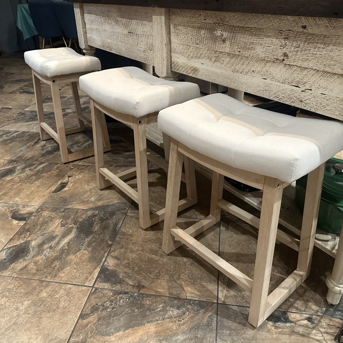 Artful Proportion: Harmonizing Your Island with the Solid Wood Saddle Seat Counter Stool