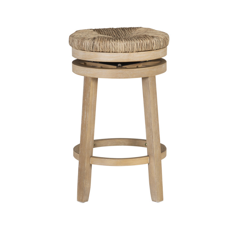Sand Stable Granville Swivel Solid Wood Woven Seat Bar Counter Stool W004463591