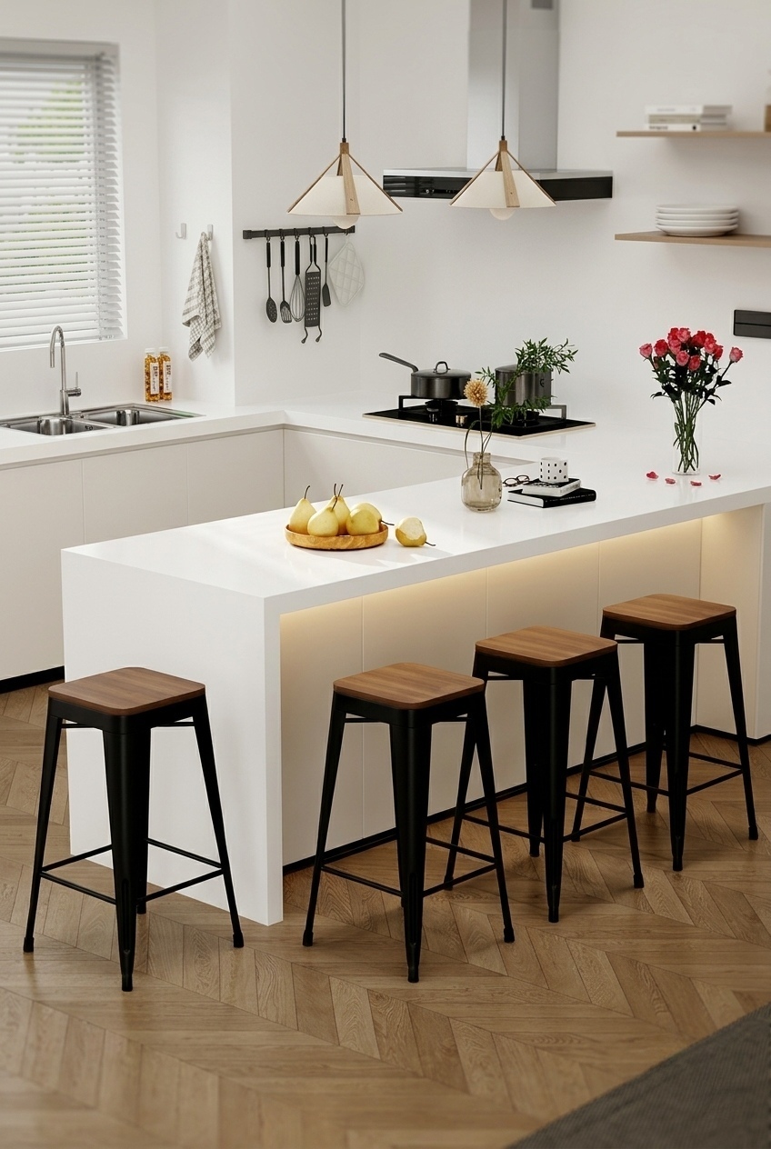 The Industrial Counter Stools That Transformed My Kitchen Island
