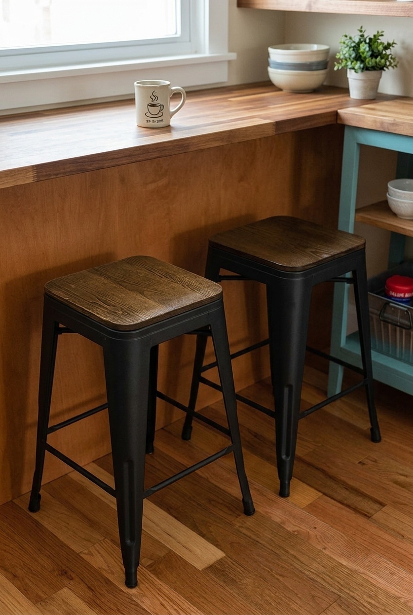 The Industrial Counter Stools That Transformed My Kitchen Island