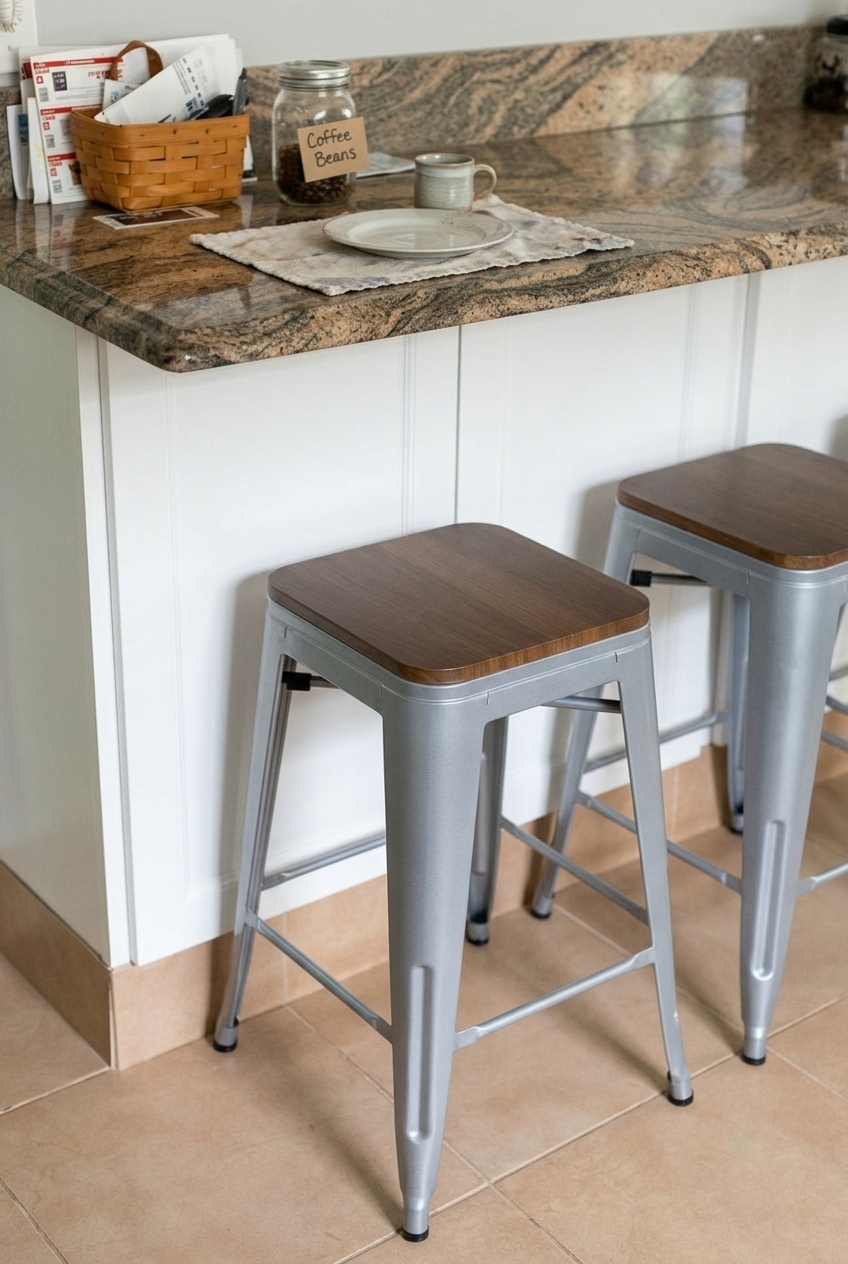 The Industrial Counter Stools That Transformed My Kitchen Island