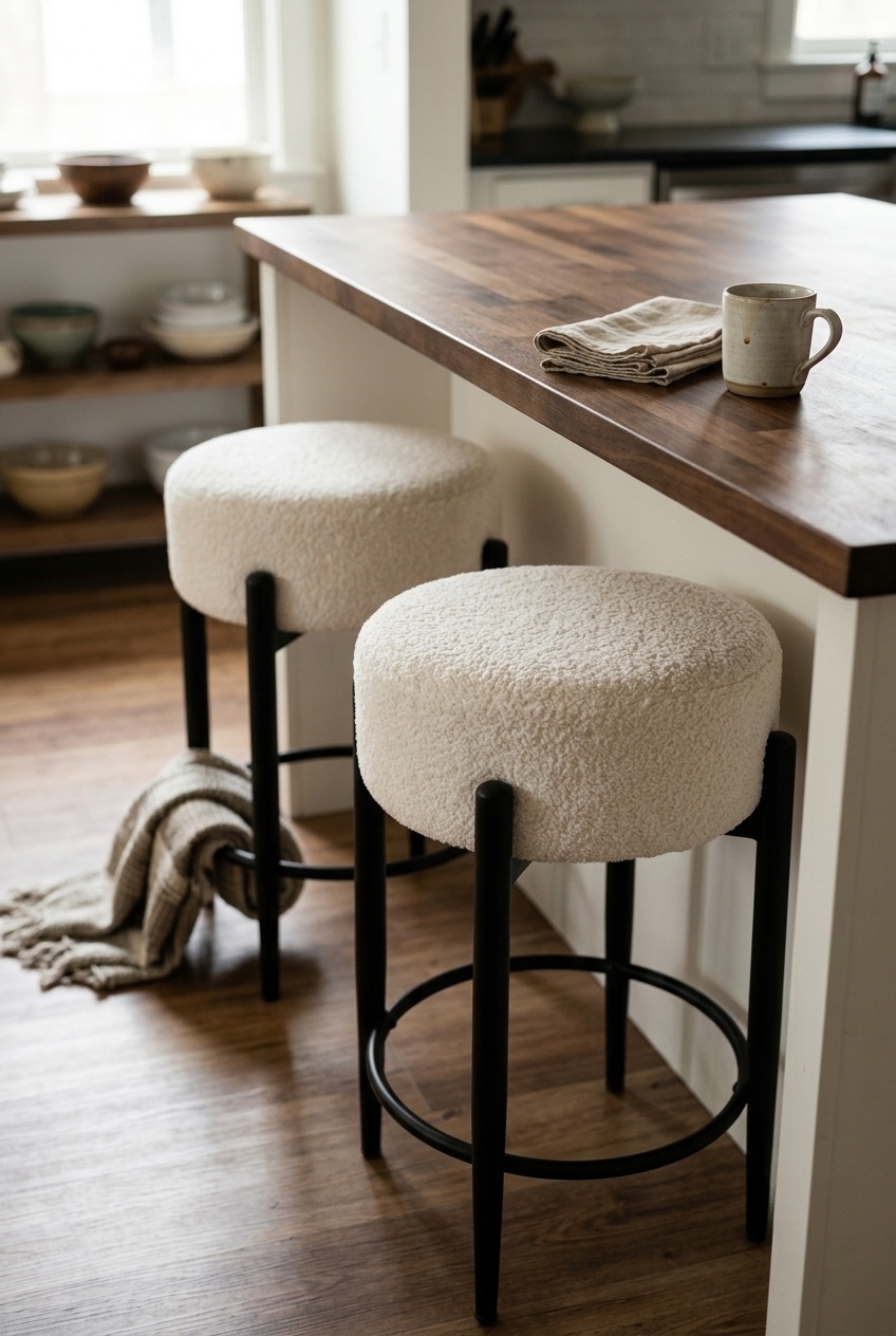 Cozy Up Your Kitchen: The Sherpa Seating Trend I Cannot Stop Thinking About