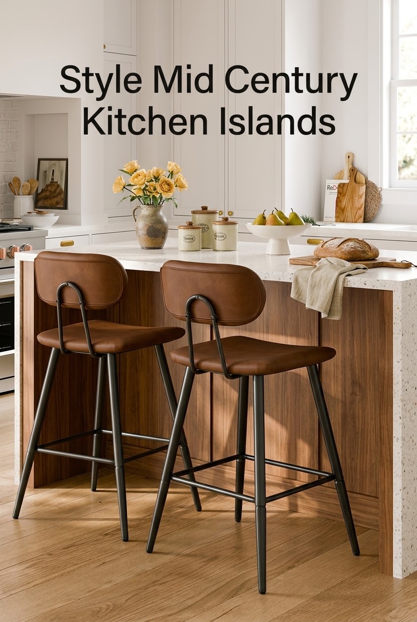 The Art of the Counter Stool: Styling Warm Mid-Century Kitchen Islands