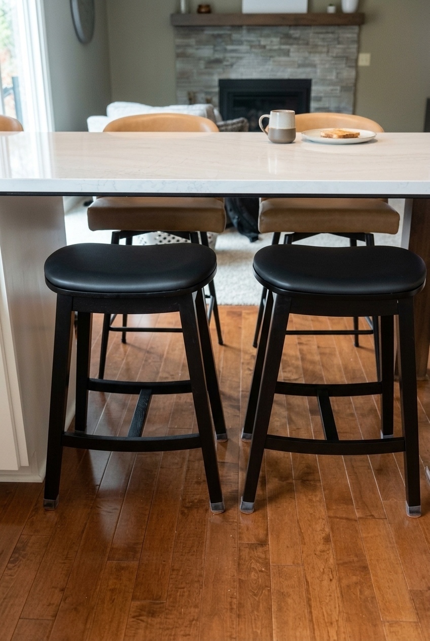 George Oliver Nafeesa Cushioned Faux Leather Counter Stool W111937090