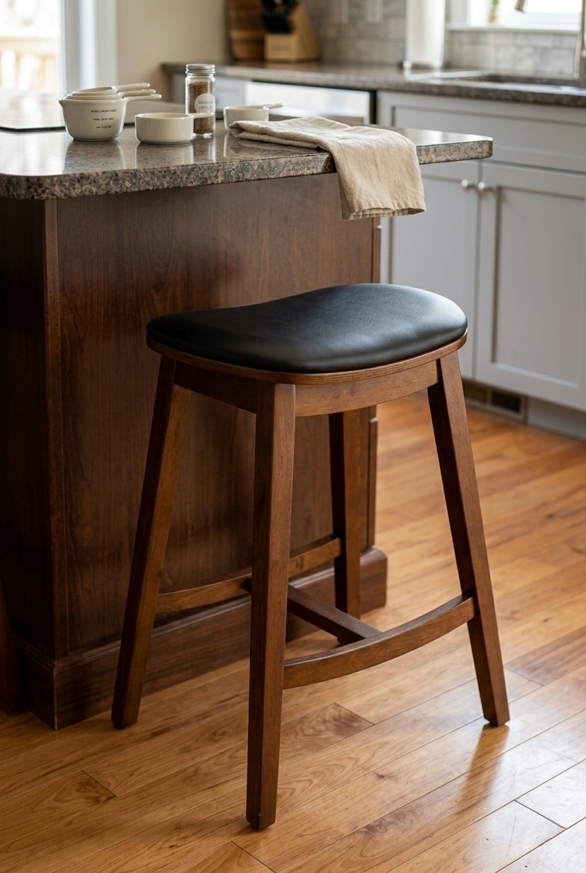 George Oliver Nafeesa Cushioned Faux Leather Counter Stool W111937090