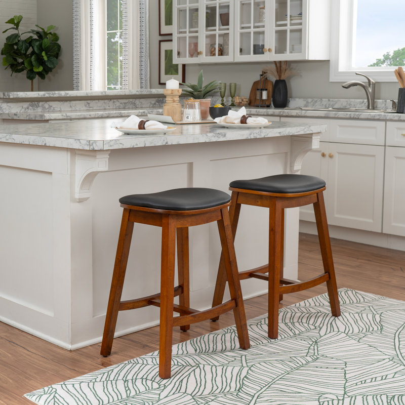 George Oliver Nafeesa Cushioned Faux Leather Counter Stool W111937090
