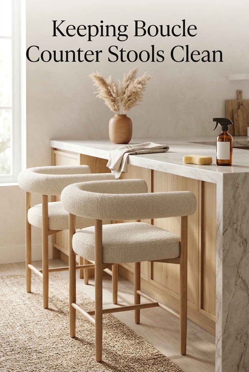 The Art of the Island: How to Style Beige Bouclé Counter Stools