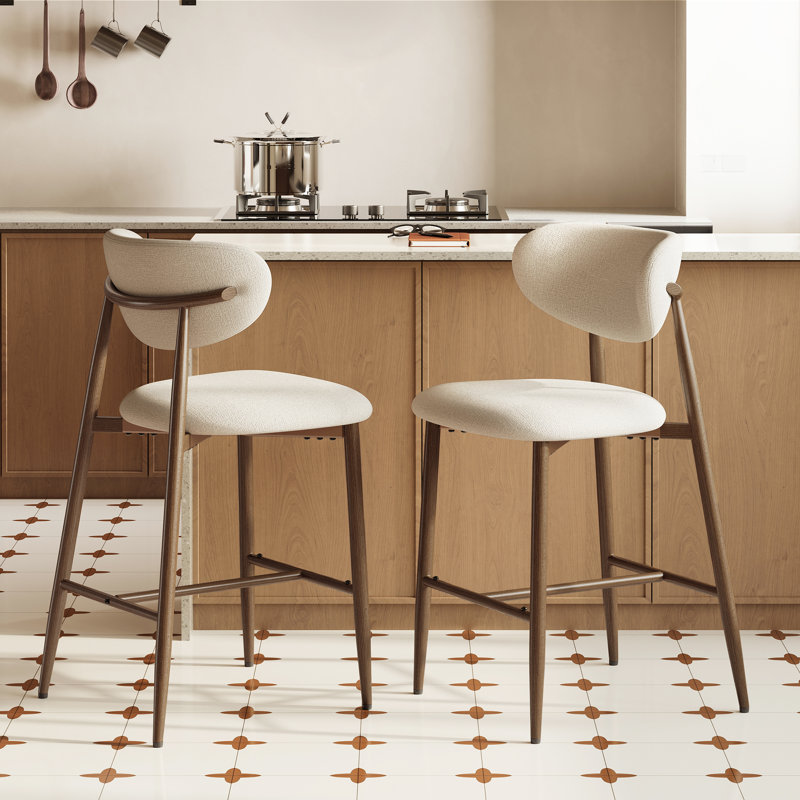 Corrigan Studio Westhampton Upholstered Counter Stool With Solid Metal Frame W114508983