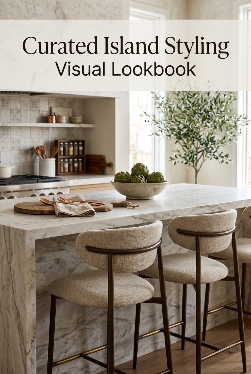 Curated Island Styling Visual Lookbook: Sculptural Seating for the Modern Culinary Space