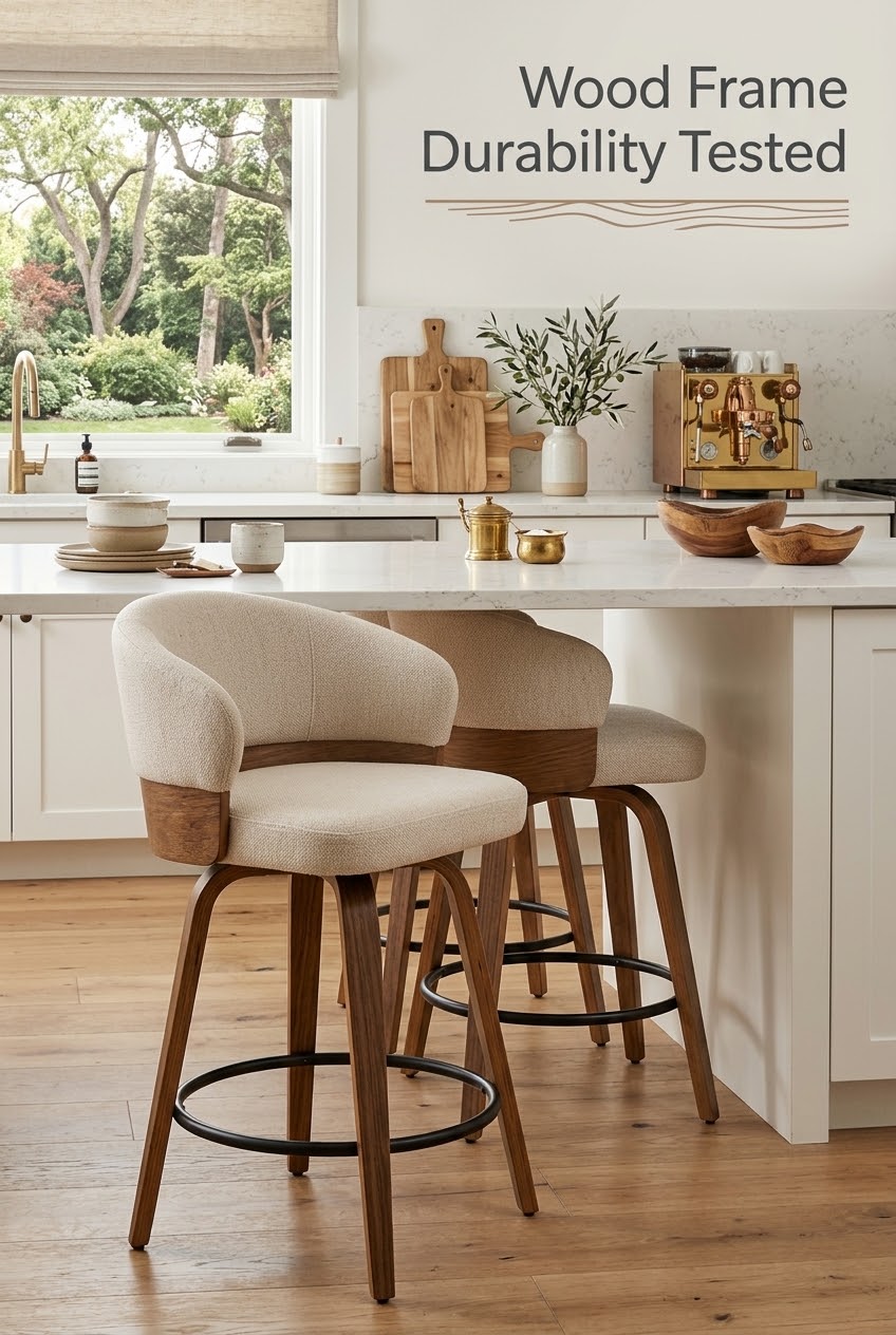 Warm Mid-Century Stool Styling: Curating an Elevated Counter-Height Island