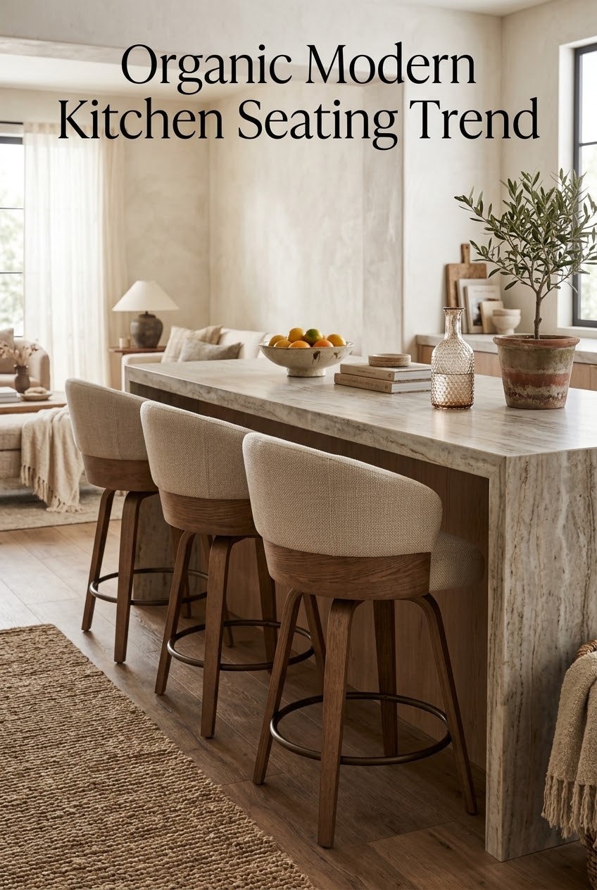 Warm Mid-Century Stool Styling: Curating an Elevated Counter-Height Island