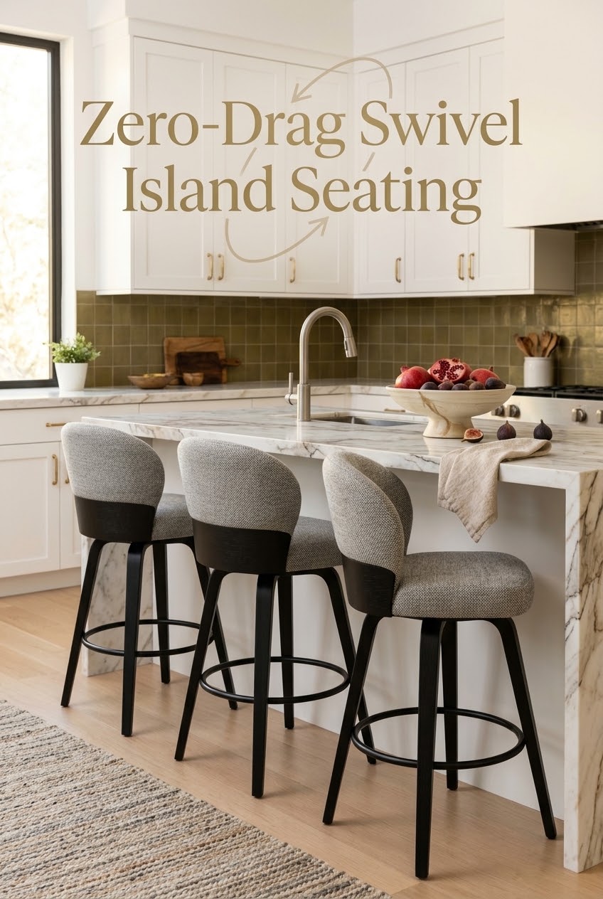 Kitchen Counter Stools with Swivel Seats for Compact Island Layouts