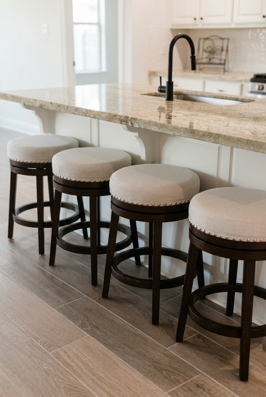 The Warm Wood Swivel Stool Giving Kitchen Islands the Ultimate Cozy Upgrade