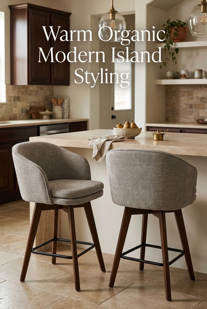 The Art of Warm Organic Modern Island Styling: Sculptural Comfort Meets Natural Timber