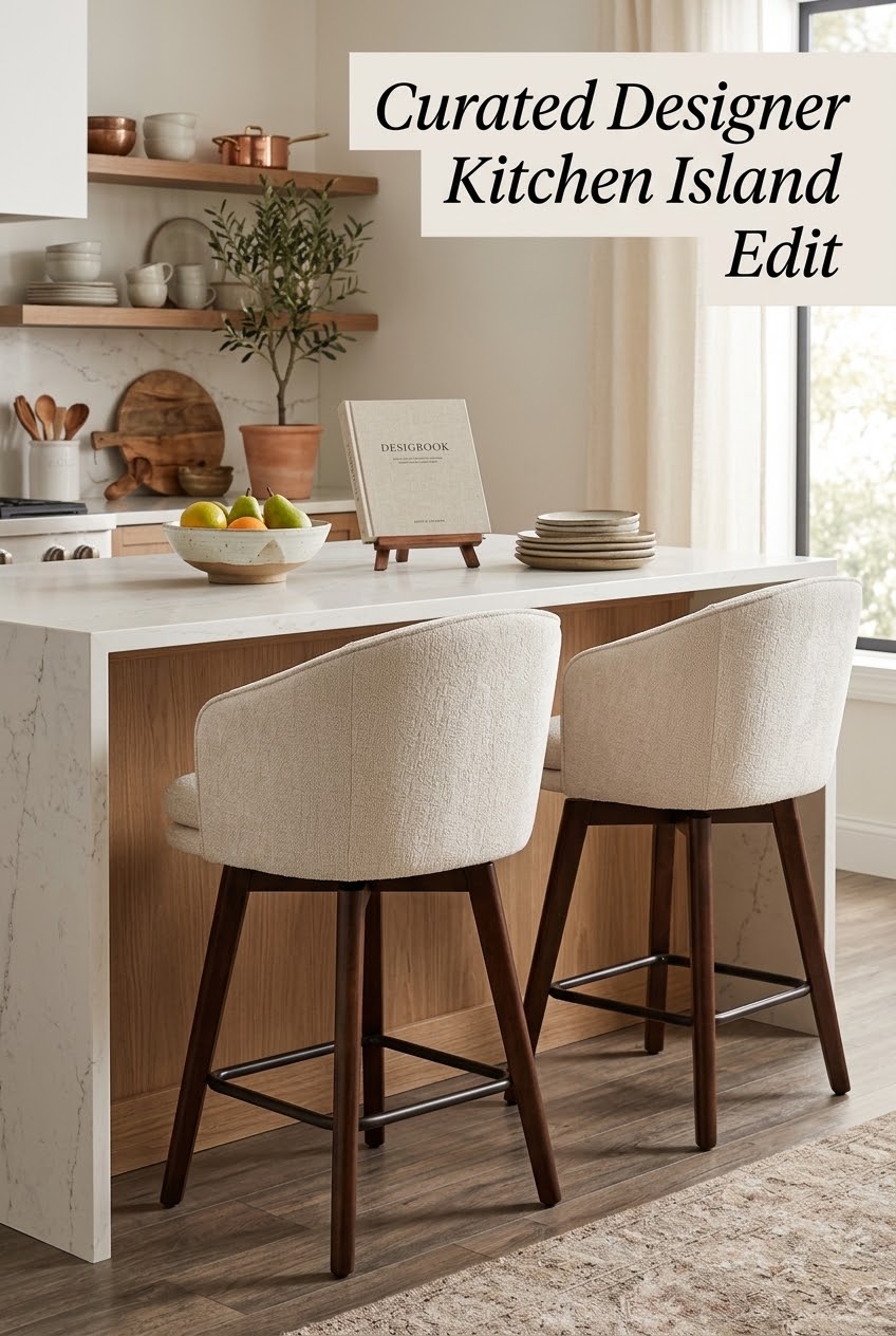 The Kitchen Island Edit: Curating Balance with Sculptural Swivel Seating