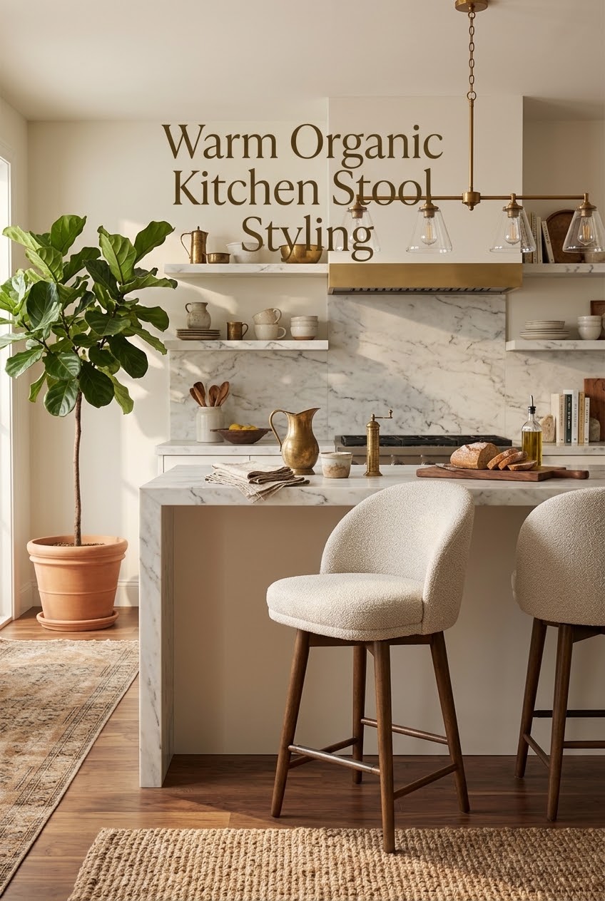 The Art of the Island: Mastering Warm Organic Kitchen Stool Styling
