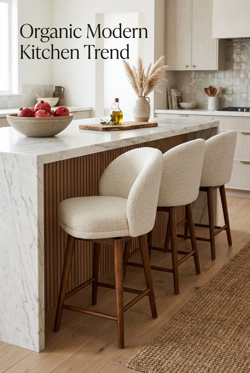 The Sculptural Seat: Grounding the Organic Modern Kitchen with Warmth and Ease