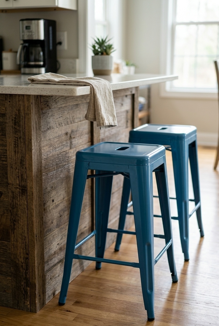 How a Pop of Blue Can Totally Transform Your Kitchen Island