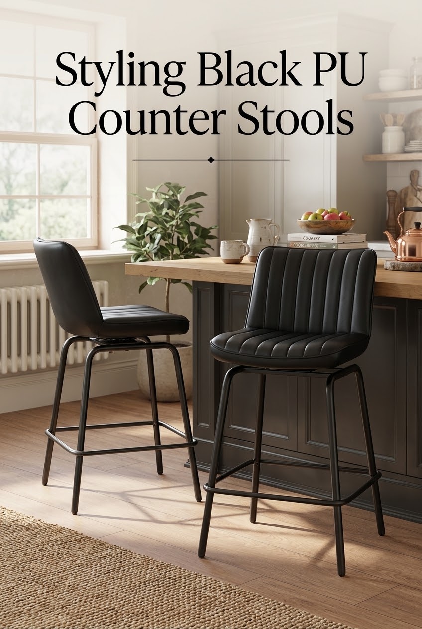 The Art of Contrast: Styling Modern Black PU Counter Stools Around the Island