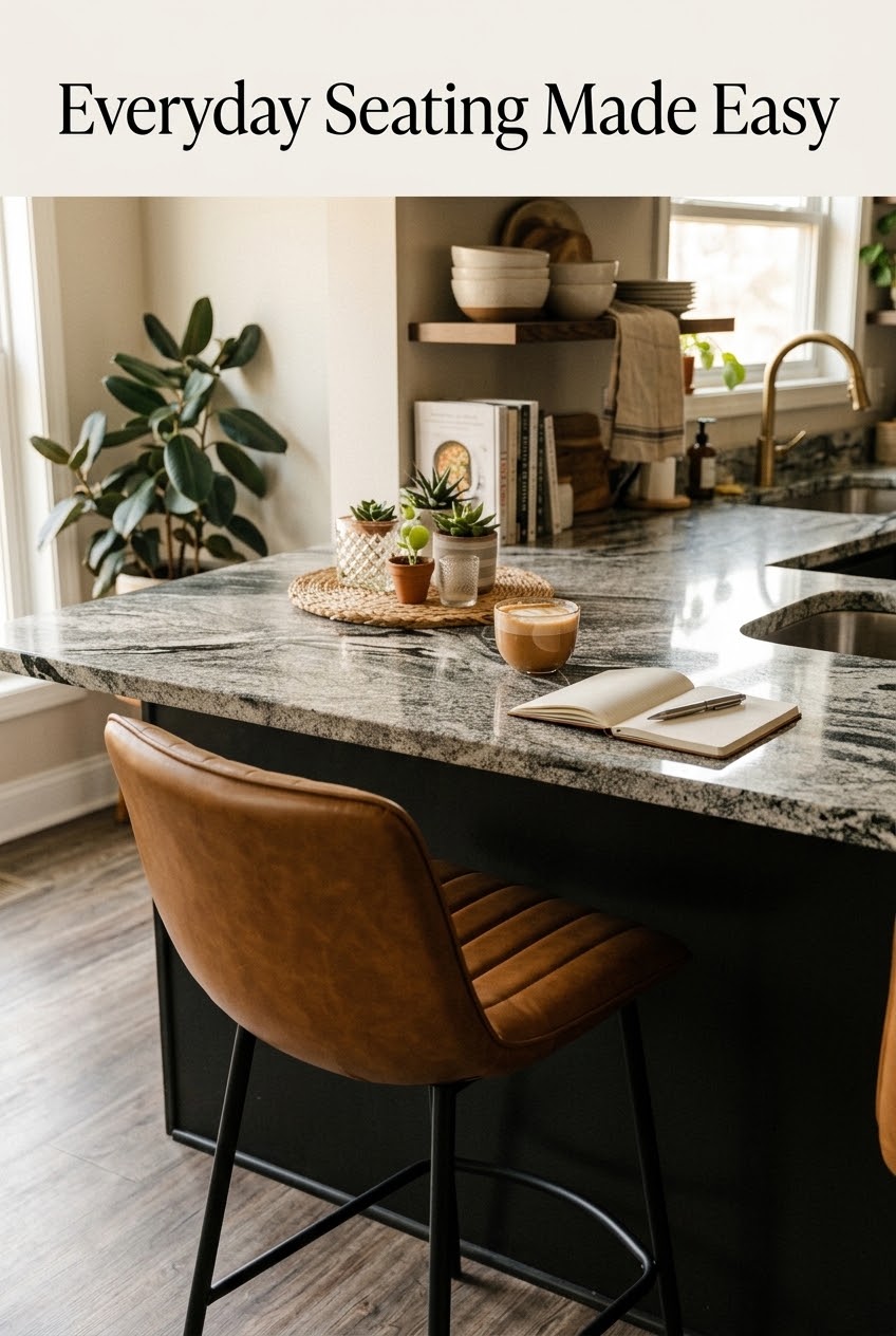 The Art of Contrast: Styling Modern Black PU Counter Stools Around the Island