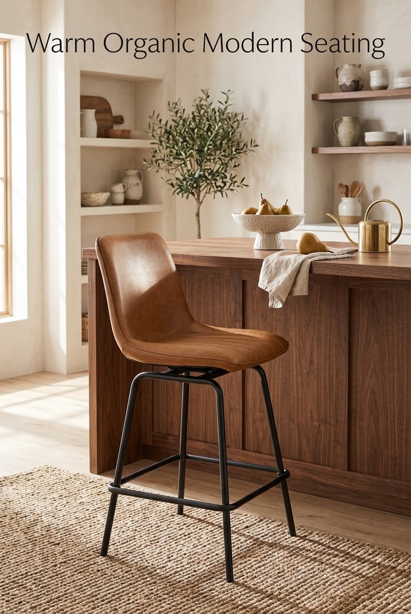 The Art of Warm Organic Modern Seating: Elevating Kitchen Islands with Tactile Restraint